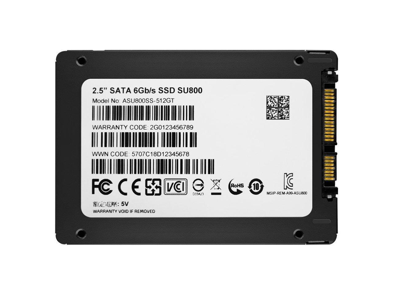 ADATA Ultimate SU800 512GB 3D NAND 2.5 Inch SATA-III Internal Solid State Drive (ASU800SS-512GT-C)