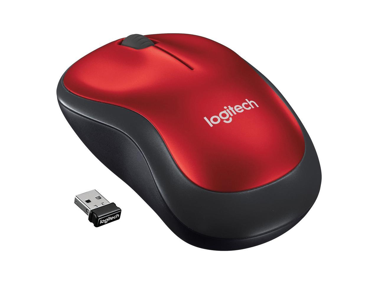 Logitech M185 Wireless Optical Mouse Red