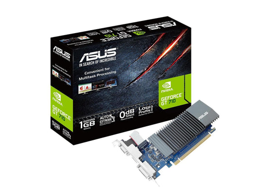 ASUS GT710-SL-1GD5-BRK GeForce GT 710 DirectX 12 90YV0AL2-M0NA00 1GB 32-Bit GDDR5 PCI Express 2.0 HDCP Ready Low Profile Video Card