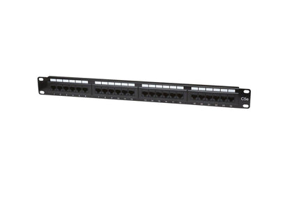 Intellinet Cat5e UTP 24-Port Patch Panel, 1U - Compatible with both 110 and Krone punch-down tools