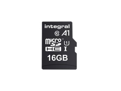 Integral 16GB A1 App Performance microSDHC CL10/UHS-I for Android Tablets/Phones Memory Card Model INMSDH16G10-A1