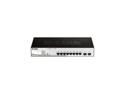 D-Link DGS-1210-10MP 8-Port Gigabit Smart Managed PoE Switch with 2 Gigabit SFP Ports, 130W PoE Budge