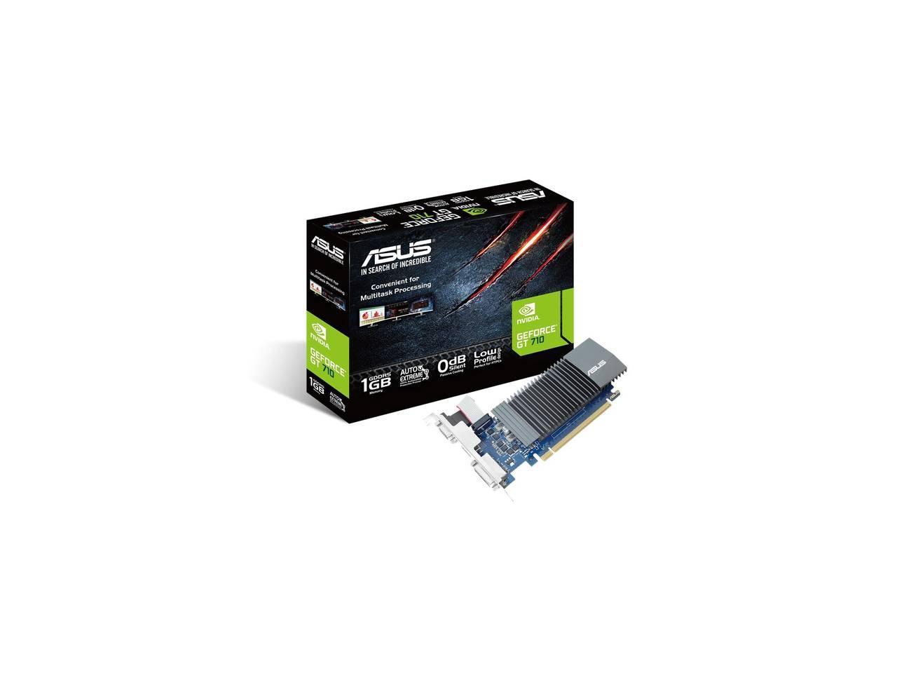 ASUS GT710-SL-1GD5-BRK GeForce GT 710 DirectX 12 90YV0AL2-M0NA00 1GB 32-Bit GDDR5 PCI Express 2.0 HDCP Ready Low Profile Video Card