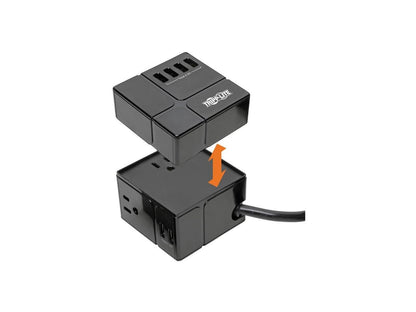 Tripp Lite Surge Protector 3 Outlet 6 USB-A Power Cube Black TLP366CUBEUSBB