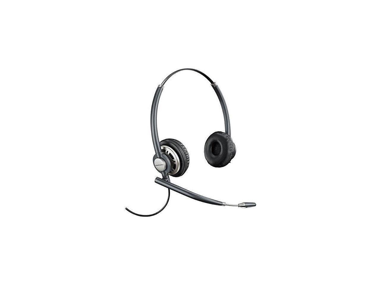 Plantronics HW720 Binaural Headset - Stereo - Wired - Over-the-head - Binaural - Circumaural - Noise Cancelling Microphone - Black