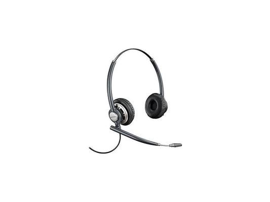 Plantronics HW720 Binaural Headset - Stereo - Wired - Over-the-head - Binaural - Circumaural - Noise Cancelling Microphone - Black