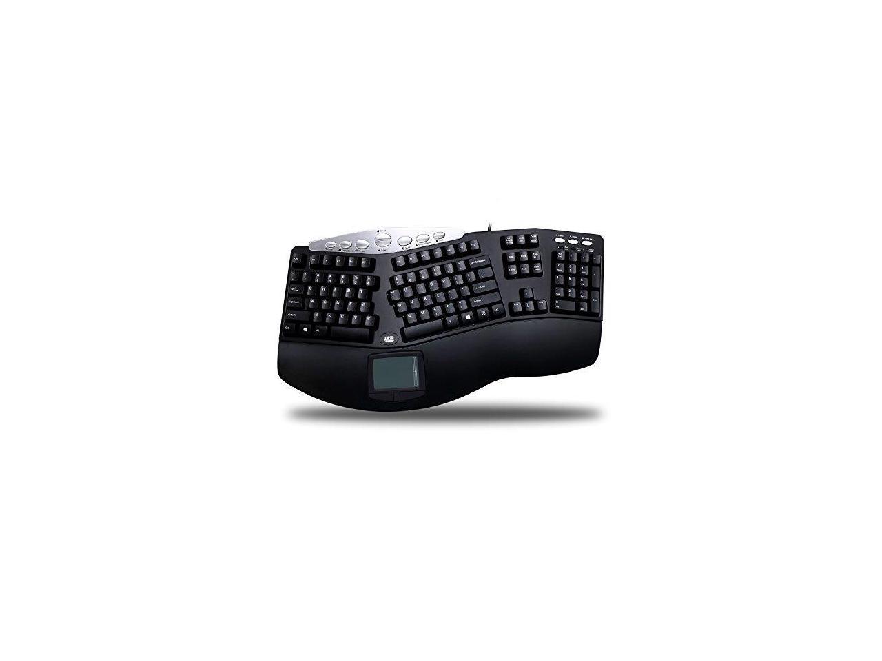 Adesso TRU-FORM PRO ERGONOMIC CONTOUR TOUCHPAD USB KEYB BLK W/HOTKEYS