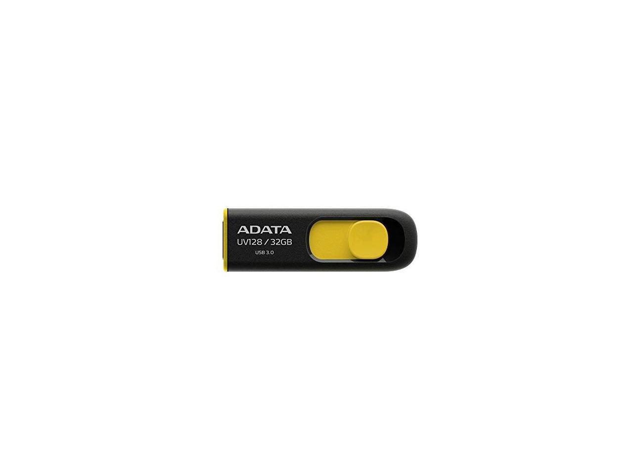 ADATA DashDrive Series UV128 32GB USB 3.0 Flash Drive, Black/yellow(AUV128-32G-RBY)