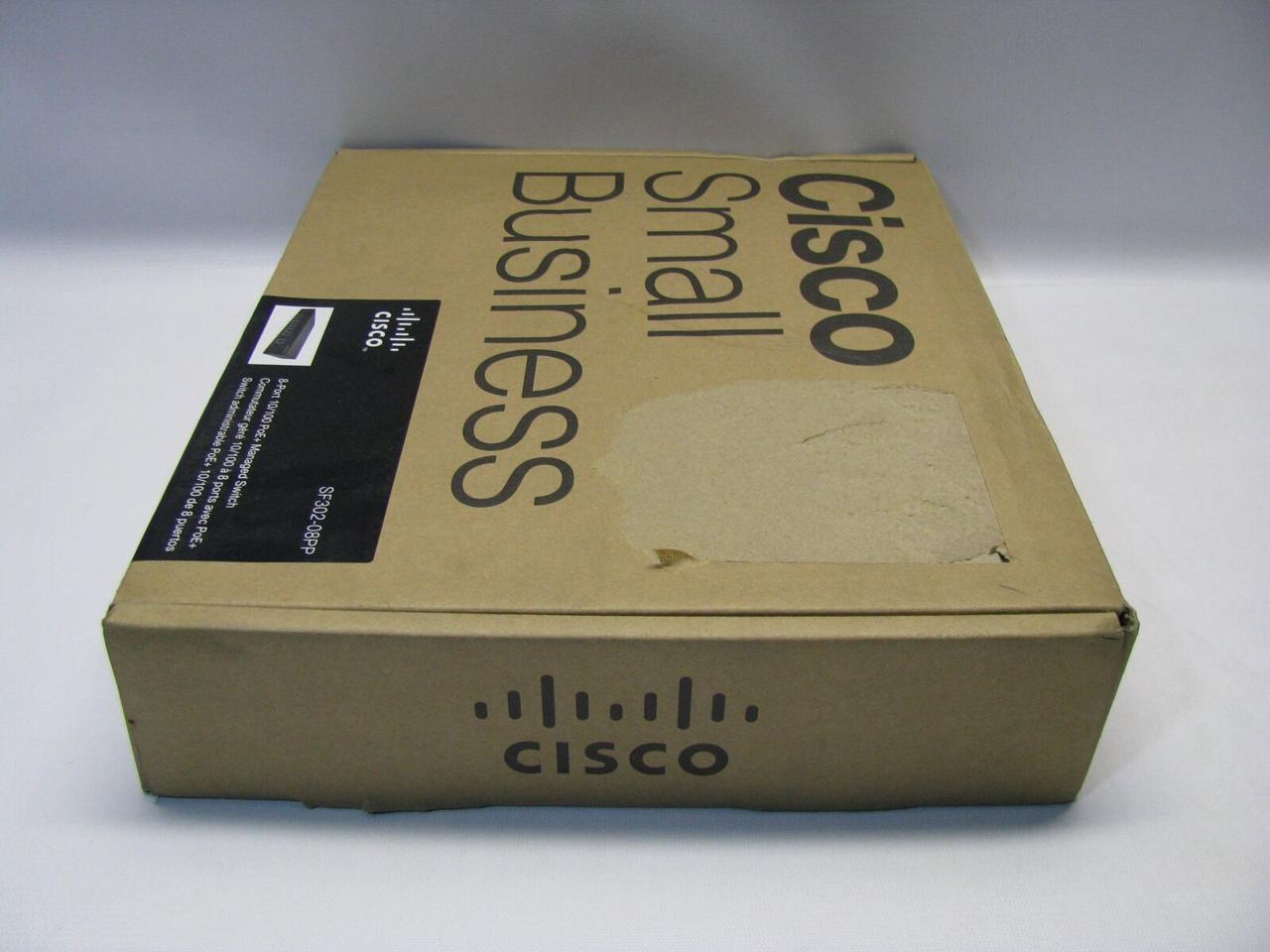 Cisco SF302-08PP 8 Port 10/100 PoE+ Managed Switch *New Sealed*