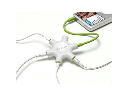 Belkin RockStar 5-Jack Multi Headphone Audio Splitter (Light Green)