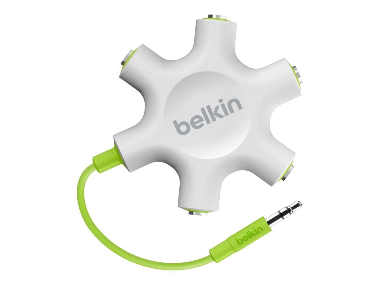Belkin RockStar 5-Jack Multi Headphone Audio Splitter (Light Green)
