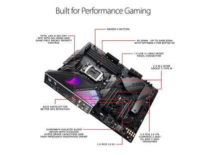 Asus ROG Strix Z390-E Gaming Motherboard LGA1151 (Intel 8th 9th Gen) ATX DDR4 DP HDMI M.2 USB 3.1 Gen2 802.11AC Wi-Fi