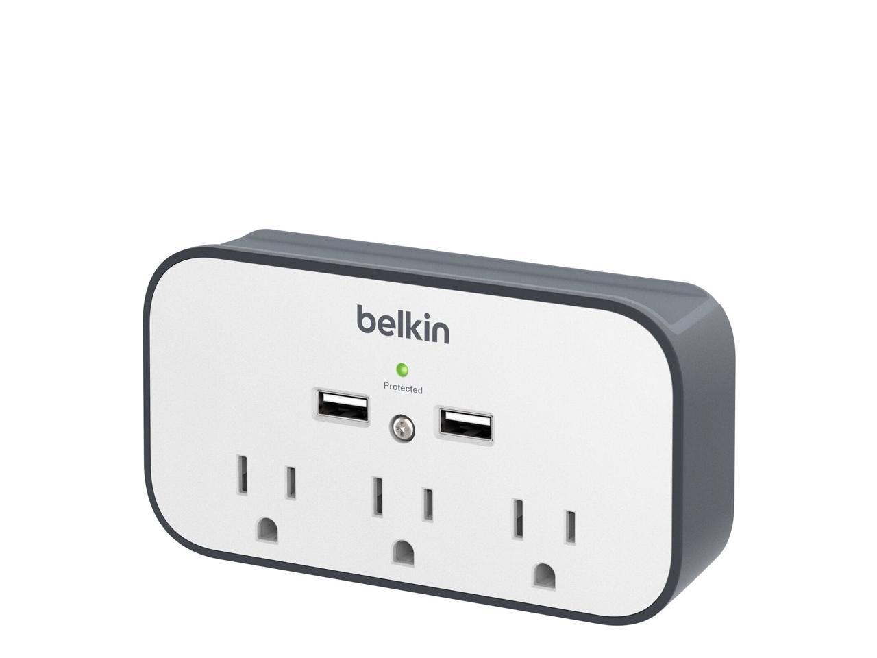 Belkin Surge Suppressor/protector - 3 X Ac Power, 2 X Usb - 300 J - 5 V Dc
