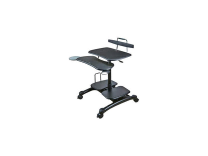 DoubleSight Displays DS-650MC Mobile Desktop Cart with Keyboard Tray 2 Shelves