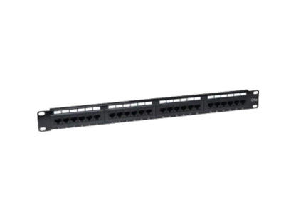 Intellinet Cat5e UTP 24-Port Patch Panel, 1U - Compatible with both 110 and Krone punch-down tools
