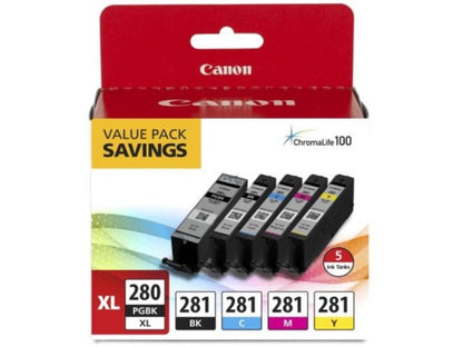 Canon PGI-280 XL/CLI-281 - Combo Pack - Pigmented Black/Black/Cyan/Magenta/Yellow