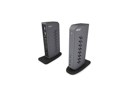 Acer U301 USB 3.0 Dock for Windows | 2 x HDMI ports | 2 USB 3.1 Gen 1 ports | 4 USB 2.0 Ports | Gigabit Ethernet | Requires One USB 3.1 Type A or USB 3.1 Type-C on Computer | Gray
