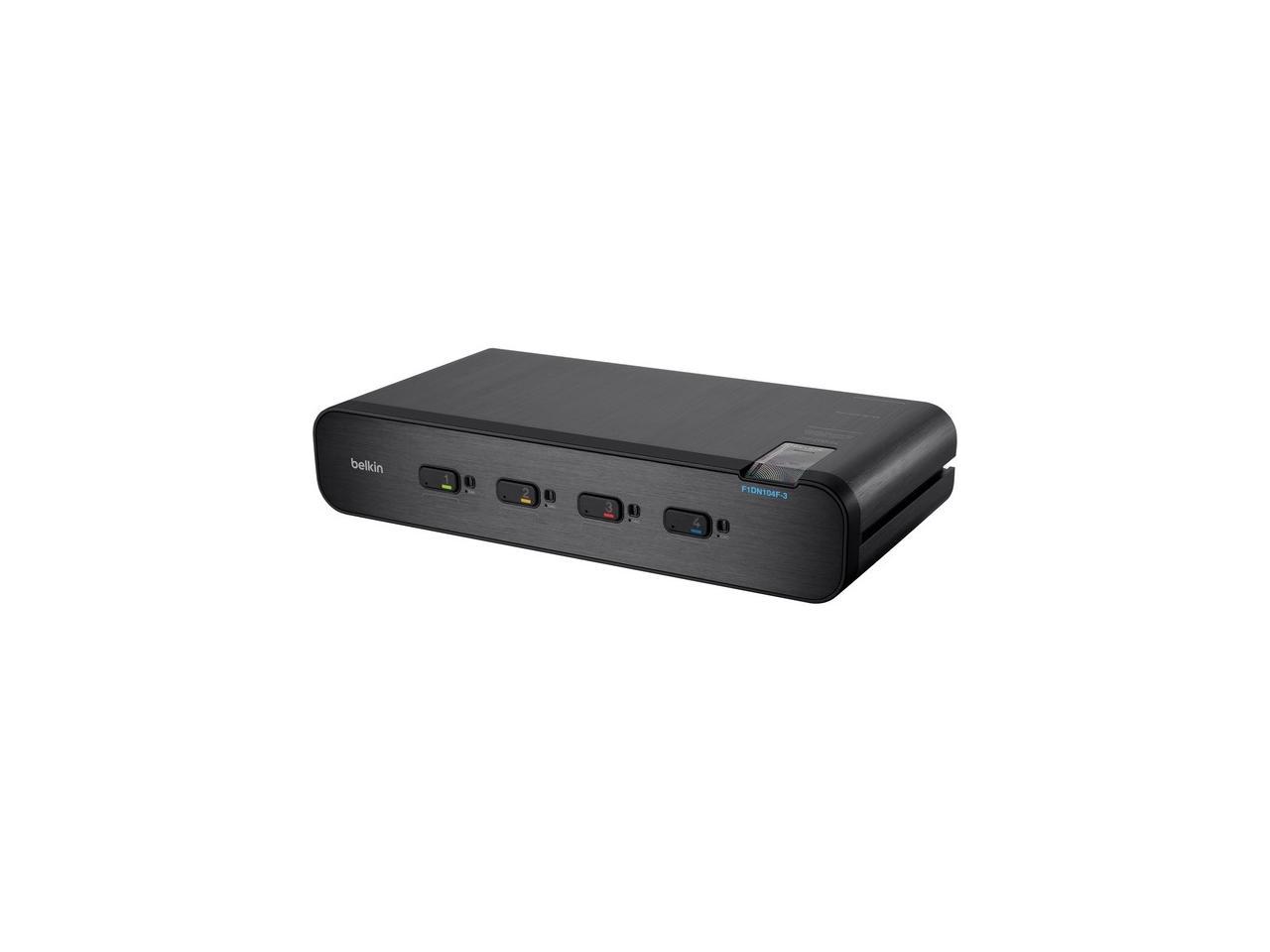 Belkin F1DN104F-3 - Advanced Secure Dual-Head DVI-I KVM Switch; 4-Port Plus, PP3.0