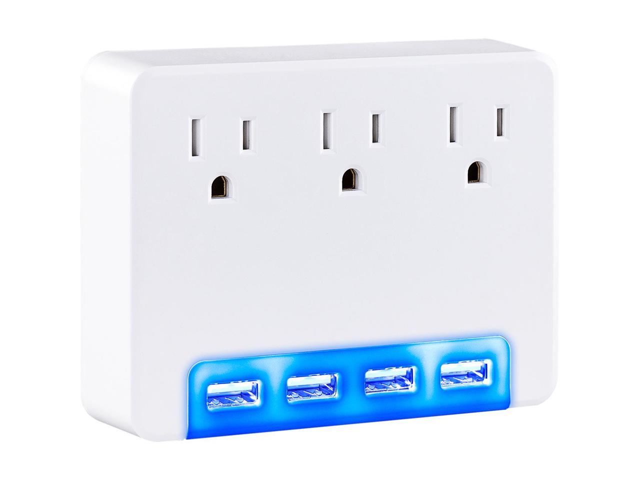 CyberPower Professional P3WUH 3-Outlet Surge Suppressor/Protector - 3 x NEMA 5-15R, 4 x USB - 120 V Input