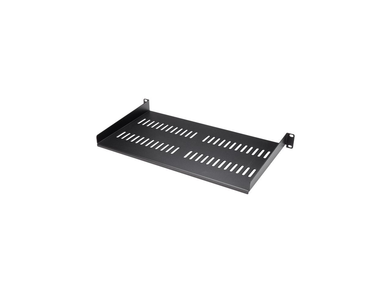 StarTech CABSHELFV1U 1U Rack Shelf - 10" Deep - Steel - Vented Rack Shelf - Rack Mount Shelf - Server Rack Shelf - Cantilever Shelf