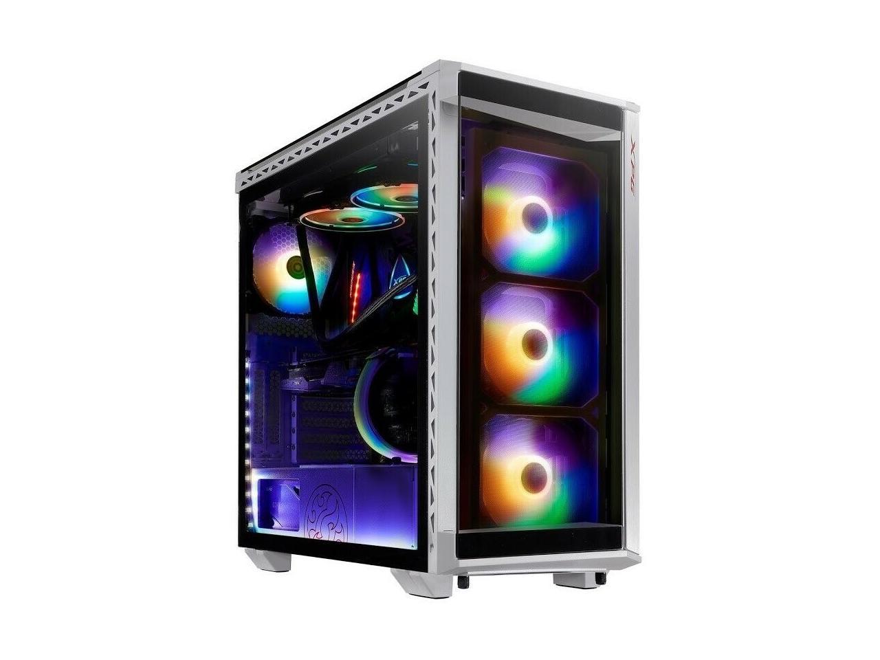 XPG BATTLECRUISER ATX Mid-Tower RGB Case: Tempered Glass Tool-Less Design White