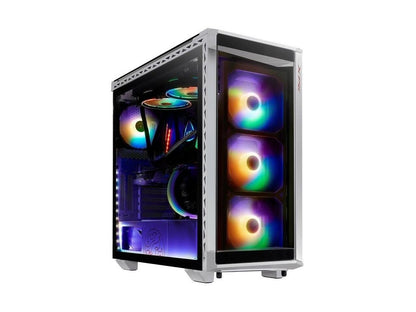 XPG BATTLECRUISER ATX Mid-Tower RGB Case: Tempered Glass Tool-Less Design White