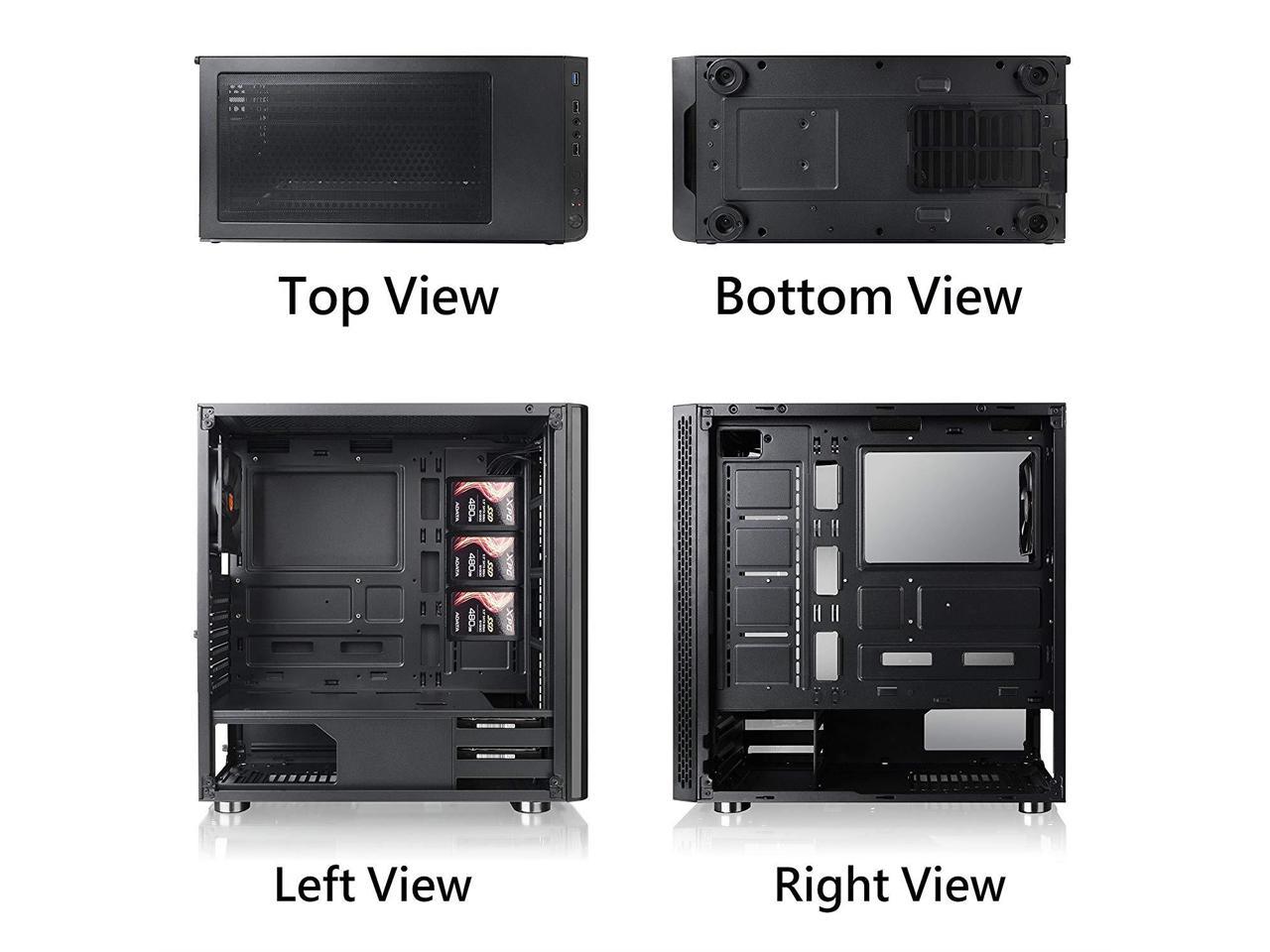 Thermaltake V200 Tempered Glass RGB Edition 12V MB Sync Capable ATX Mid-Tower Chassis with 3 120mm 12V RGB Fan + 1 Black 120mm Rear Fan Pre-Installed CA-1K8-00M1WN-01