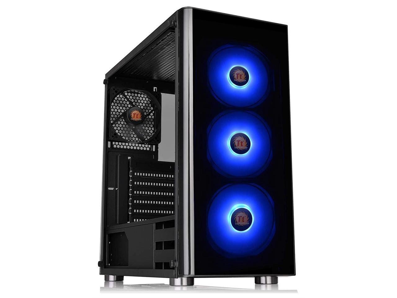 Thermaltake V200 Tempered Glass RGB Edition 12V MB Sync Capable ATX Mid-Tower Chassis with 3 120mm 12V RGB Fan + 1 Black 120mm Rear Fan Pre-Installed CA-1K8-00M1WN-01