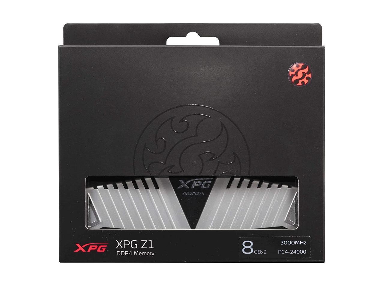 XPG Z1 DDR4 3000MHz (PC4 24000) 32GB (2x16GB) CL16-20-20 288-Pin Memory Modules Kit, Silver (AX4U3000716G16A-DSZ1)