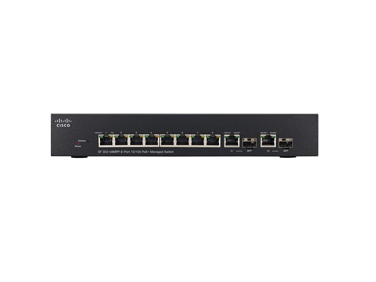 Cisco Small Business SF302-08Mpp - Switch - 8 Ports - Managed - Desktop, Rack-Mountable (SF302-08MPP-K9-NA)