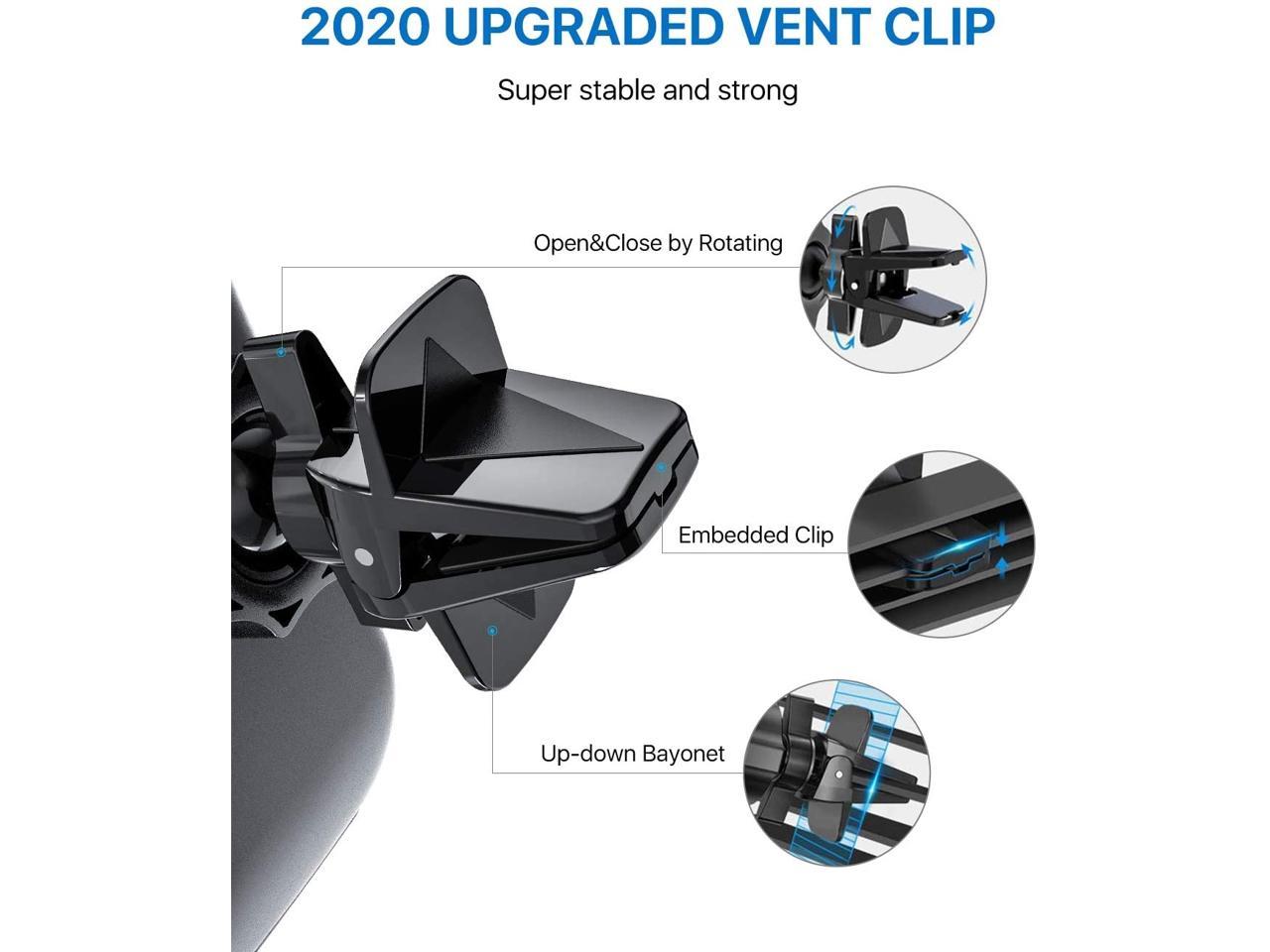 Car Phone Mount Ultimate Smartphone Car Air Vent Holder Easy Clamp Cradle Hands-Free Compatible with iPhone 11/11 Pro/11 Pro Max/8 Plus/8/X/XR/XS/SE Samsung Galaxy S20/S20+/S10/S9/Note 20/10