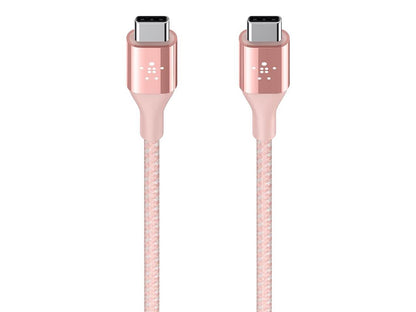 Belkin MIXIT DuraTek Kevlar USB-C (USB Type C ) to USB-C Cable, 4 Feet (Rose Gold)