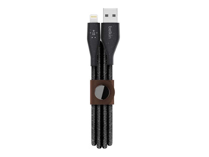 Belkin Boost Charge Power Bank 10K with Lightning Connector with DuraTek Plus Lightning to USB-A Cable with Strap, Black