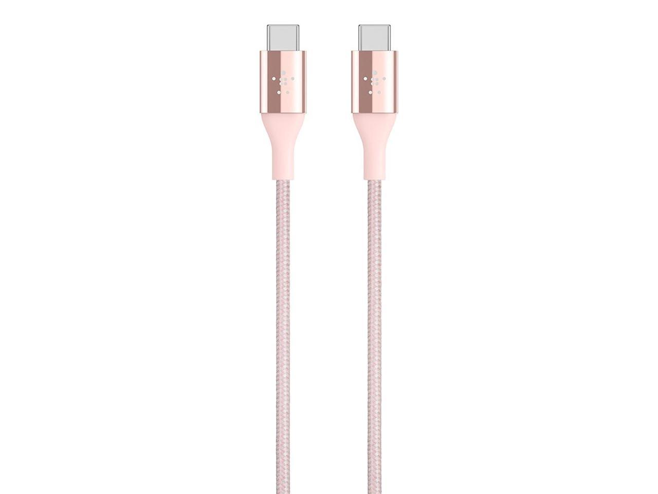 Belkin MIXIT DuraTek Kevlar USB-C (USB Type C ) to USB-C Cable, 4 Feet (Rose Gold)