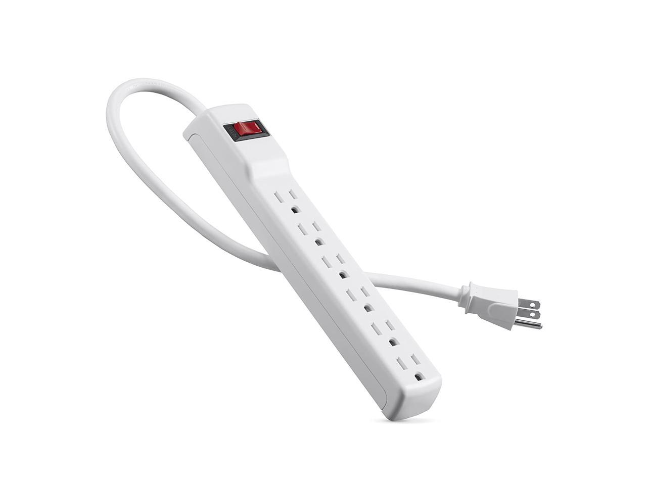 Belkin F5C048-2 6-Outlet Power Strip Surge Protector with 2-Foot Power Cord, 200 Joules (2-Pack),White