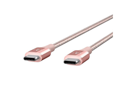 Belkin MIXIT DuraTek Kevlar USB-C (USB Type C ) to USB-C Cable, 4 Feet (Rose Gold)