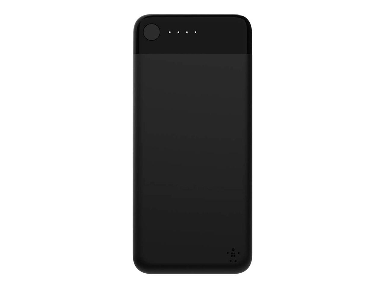 Belkin Boost Charge Power Bank 10K with Lightning Connector with DuraTek Plus Lightning to USB-A Cable with Strap, Black