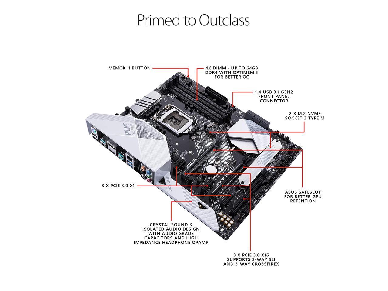ASUS 90MB0YT0-M0EAY0 Motherboard, ASUS PRIME Z390-A, Intel Z390, RoG - Sockel 1151 Black