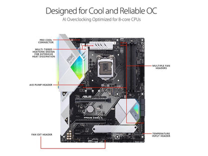 ASUS 90MB0YT0-M0EAY0 Motherboard, ASUS PRIME Z390-A, Intel Z390, RoG - Sockel 1151 Black
