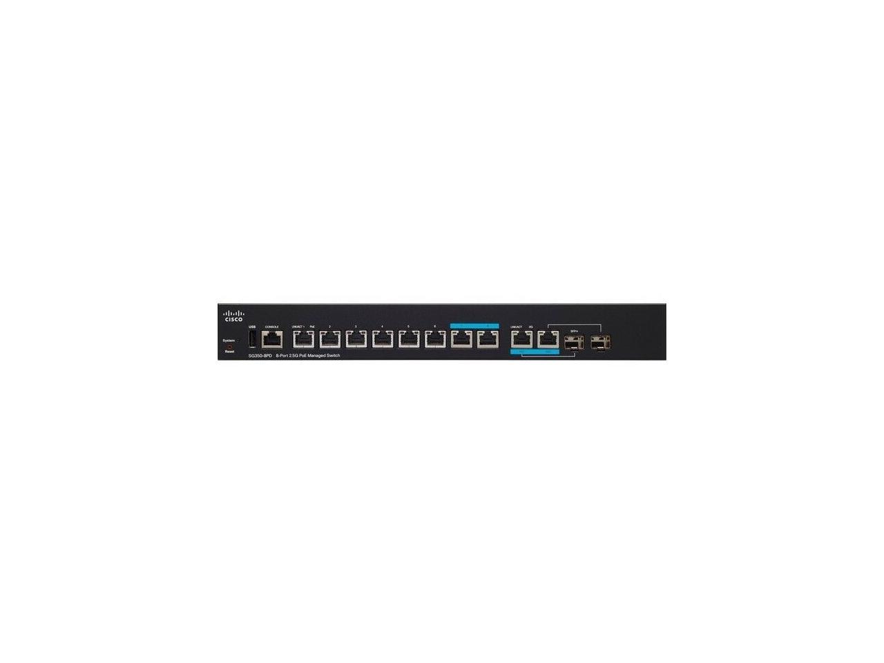 Cisco SG350-8PD 8-Port 2.5G PoE Managed Switch SG3508PDK9NA