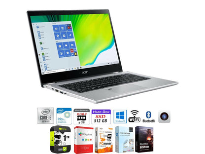 Acer Spin 3 14" Intel i5-1035G4 8/512 2-in-1 Touch Laptop + Protection Plan Pack