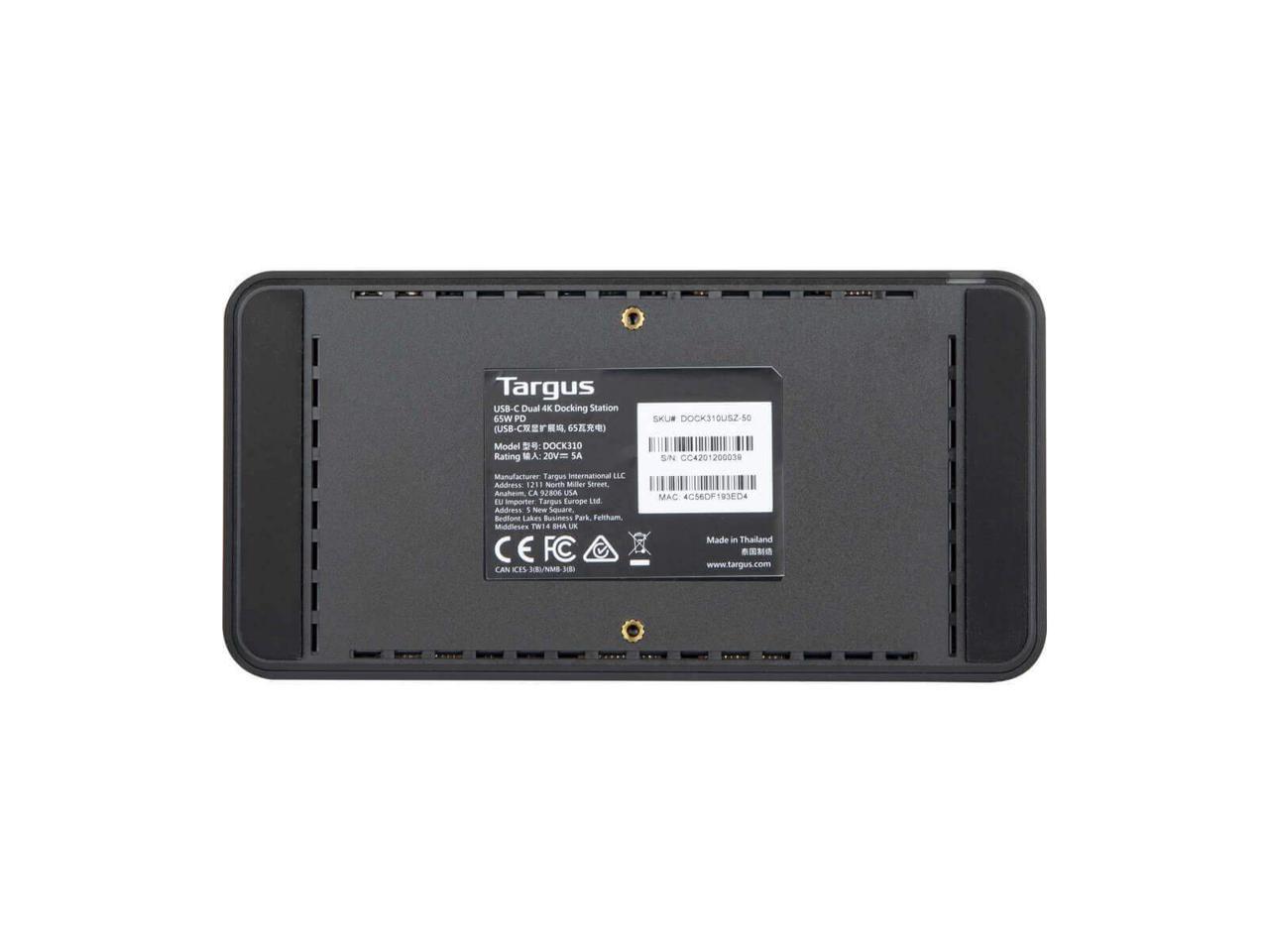 Targus Universal USB-C DV4K Docking Station with 65W Power Delivery