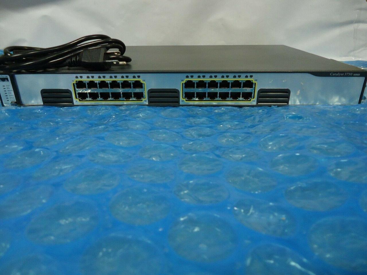 Cisco WS-C3750G-24T-S 24 Port Ethernet Switch W/Powercable~TESTED