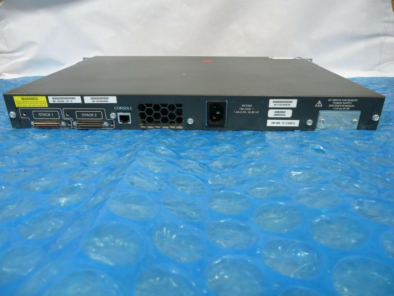 Cisco WS-C3750G-24T-S 24 Port Ethernet Switch W/Powercable~TESTED