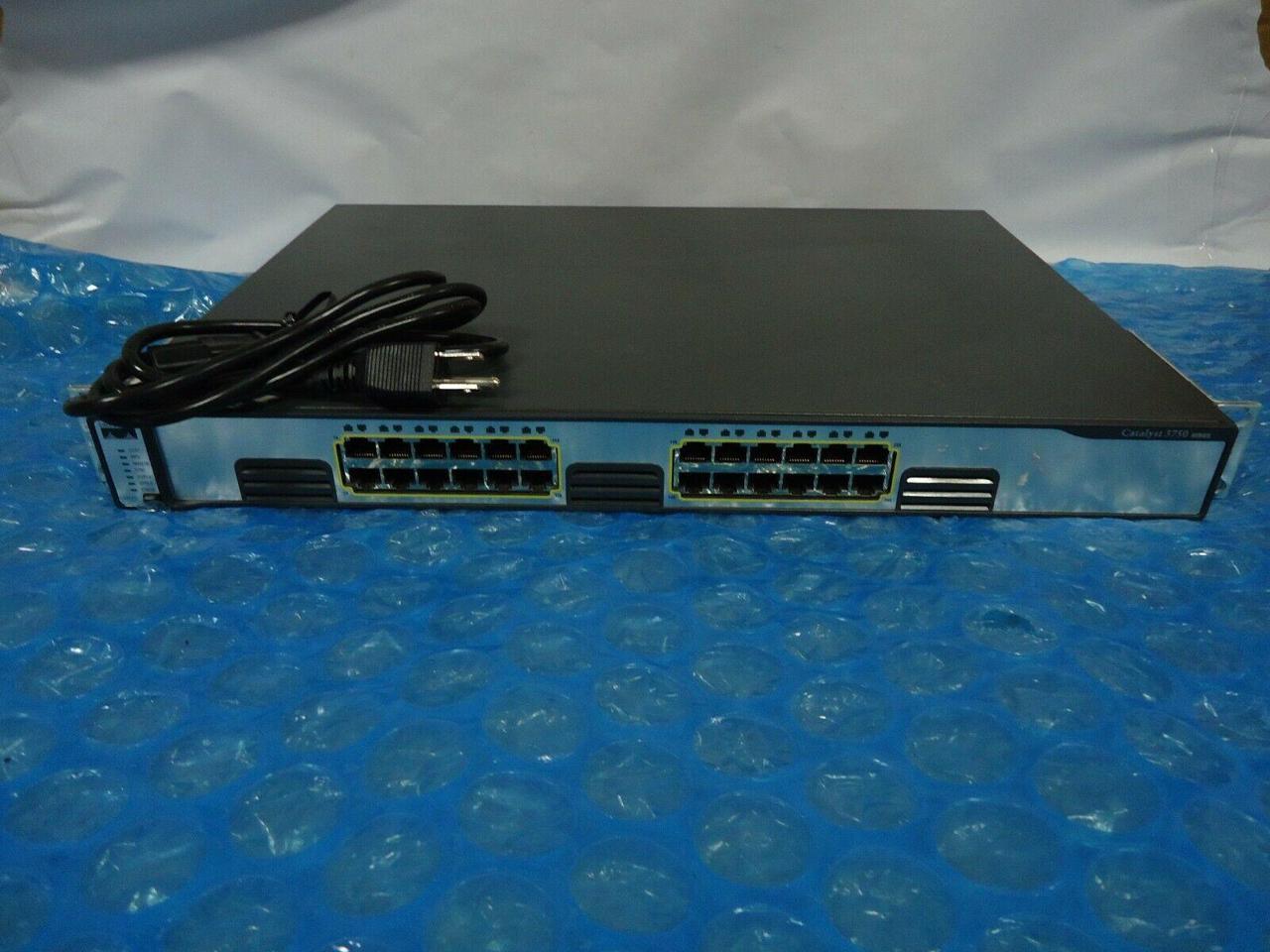 Cisco WS-C3750G-24T-S 24 Port Ethernet Switch W/Powercable~TESTED