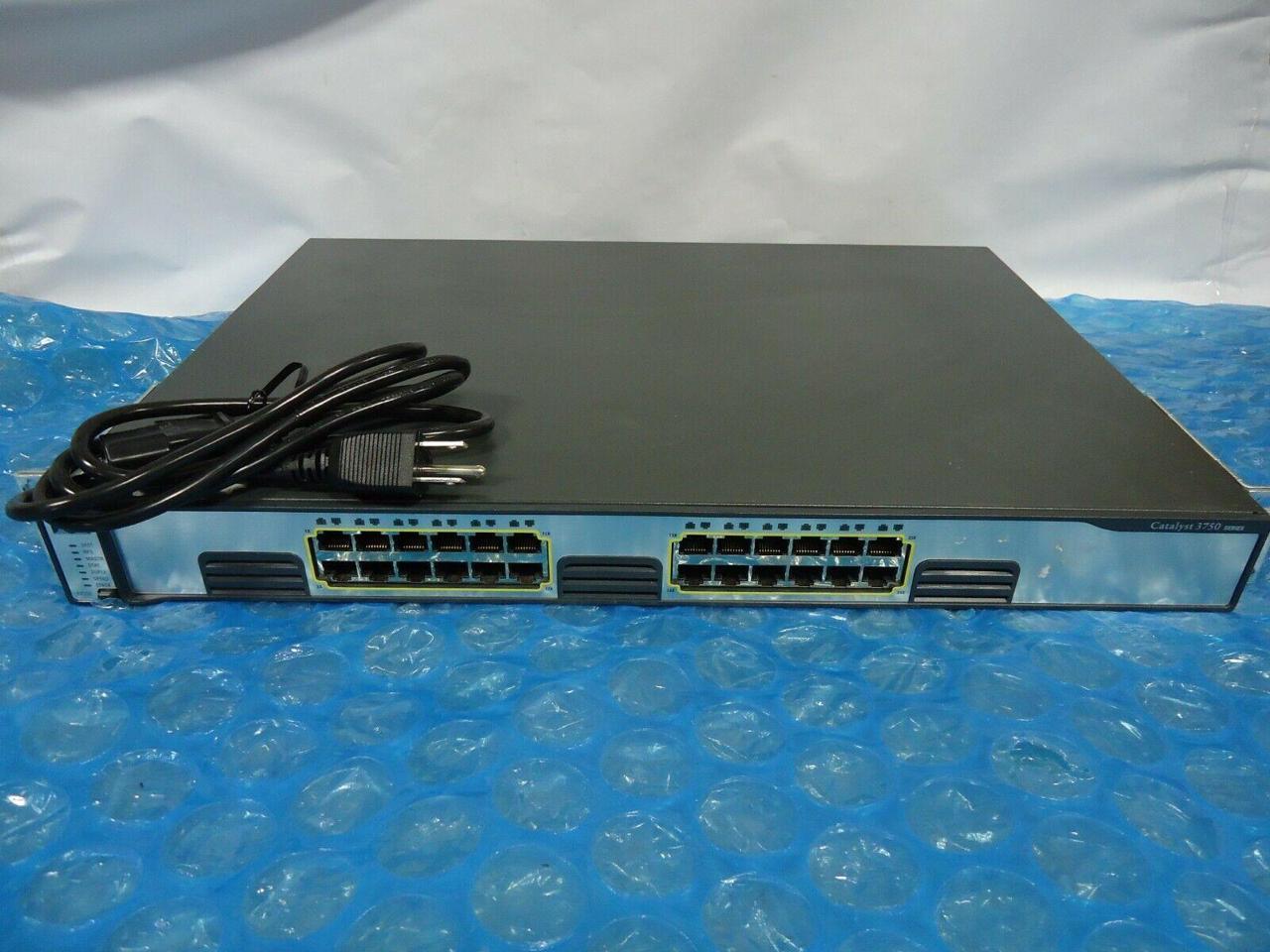 Cisco WS-C3750G-24T-S 24 Port Ethernet Switch W/Powercable~TESTED