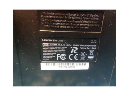 Linksys Cisco EZXS88W 8-Port 10/100 Workgroup Ethernet Switch VER 2.0, 3.3, 3.4