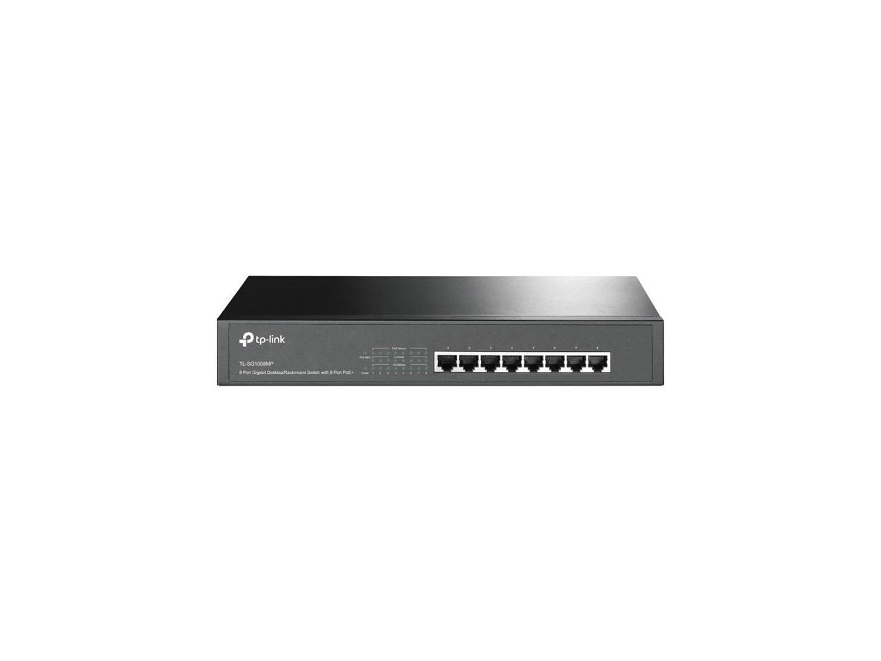 TP-LINK - TL-SG1008MP - TP-Link 8-Port Gigabit Desktop/Rackmount Switch with 8-Port PoE+ - 8 Ports - 2 Layer Supported -